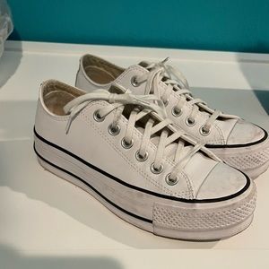 White platform converse size 6 women’s